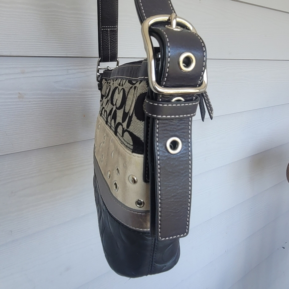 Coach Y2K Suede Jacquard Convertible Shoulder Bag (no. F13078) - Picture 3 of 9